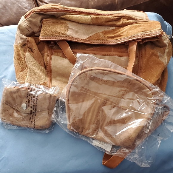 Suede Patchwork Handbag, Large Capacity, Multiple Pockets - Picture 4 of 13